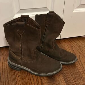 Brazos Leather, oil & slip resistant Leather work boots Size 8